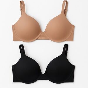 F.I.T ® Figure Improving Technology Bra | 34C | 2-Pack | Tan & Black | NWOT
